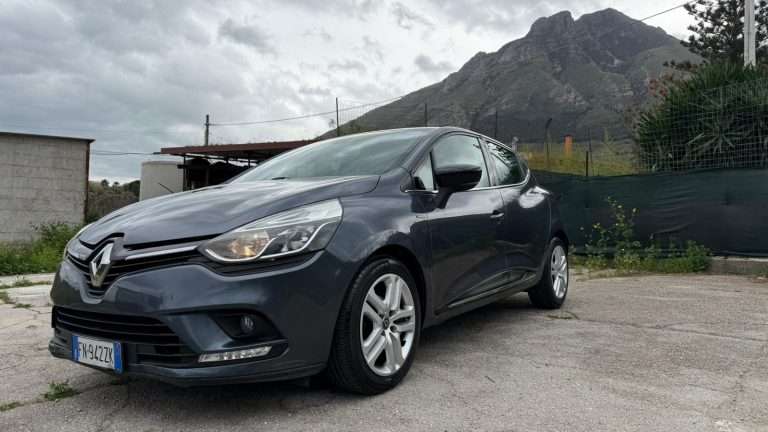 immagine di una renault clio dove si vede il frontale lato guidatore
